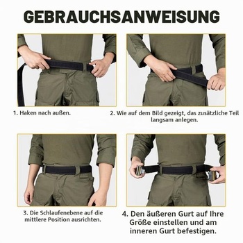 IDOGEAR Vnútorný opasok Taktické príslušenstvo k opasku pre služobné opasky 1,5'' slučkový opasok sa