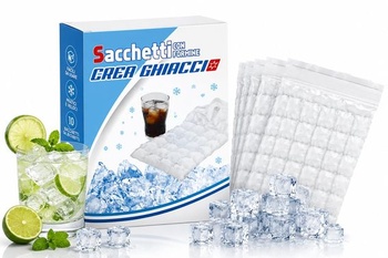 Terryshop74® Vrecká na ľad s formičkami – 10 sáčkov s 28 kockami (celkom 280 kociek) – Rýchla a