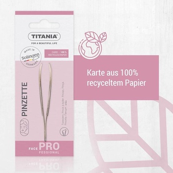 Pinzeta TITANIA ze Solingenu (8 cm, pozlacená) • Vyrobeno v Německu • Pinzeta na vytrhávání obočí •