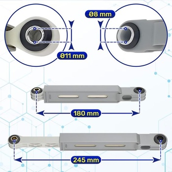 Súprava tlmičov nárazov práčky (2 kusy) na montáž, Ø8 mm Ø11 mm, 90N, 00673541, pre Bosch