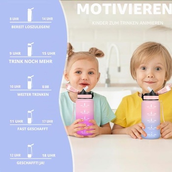 Fľaša na pitie s objemom 0,5 litra, fľaša na vodu, detská fľaša na pitie so slamkou, nepriepustná,