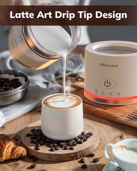 Elektrický napeňovač mlieka Morpilot 4 v 1, 500 ml, 600 W, sklenený napeňovač mlieka, horúci a