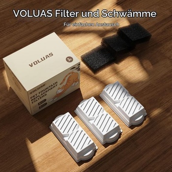 Filtre do mačacej fontány VOLUAS – 9 filtrov s aktívnym uhlím + 9 predfiltračných hubiek –