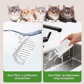 Filtre do mačacej fontány VOLUAS – 9 filtrov s aktívnym uhlím + 9 predfiltračných hubiek –