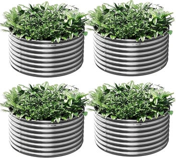 Kvetináč Groveleaf 4 ks strieborné
