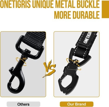 OneTigris Bolt krátké vodítko pro psy 30 cm, krátké vodítko s kovovou sponou ve tvaru tygřího zubu