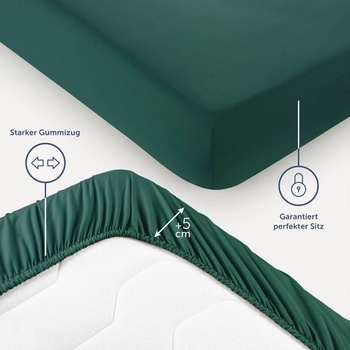 Prestieradlo Blumtal® 140x200x30cm z mikrovlákna - certifikované prestieradlo Oeko-Tex v tmavo zelenej
