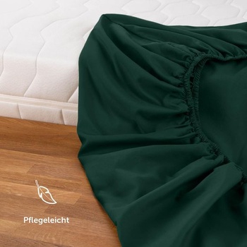 Prestieradlo Blumtal® 140x200x30cm z mikrovlákna - certifikované prestieradlo Oeko-Tex v tmavo zelenej