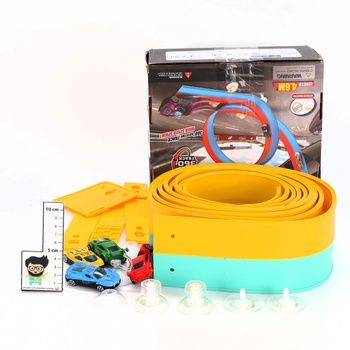 Snookids flexibilný autodrom pre deti 3, 4, 5, 6 rokov, autodrom 4,6 m so 4 autíčkami, závodné auto