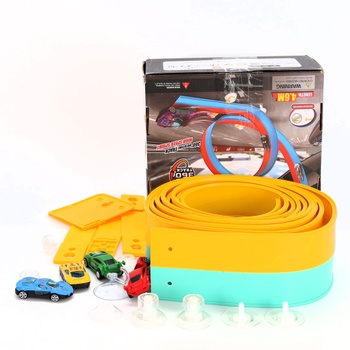 Snookids flexibilný autodrom pre deti 3, 4, 5, 6 rokov, autodrom 4,6 m so 4 autíčkami, závodné auto