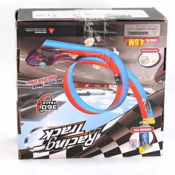 Snookids flexibilný autodrom pre deti 3, 4, 5, 6 rokov, autodrom 4,6 m so 4 autíčkami, závodné auto