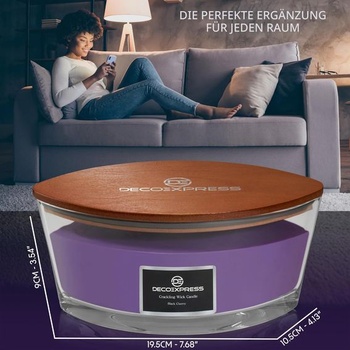 Vonná sviečka DECO EXPRESS v sklenenej dóze s 2 praskajúcimi knôtmi, elegantné vonné sviečky, doba
