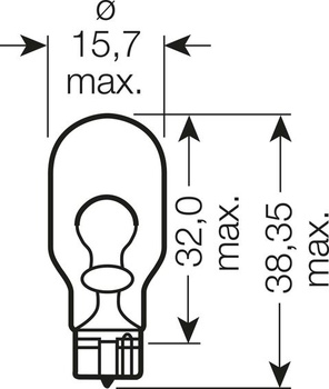 10x žiarovky OSRAM 12V 16W ​​W2.1x9.5d smerové svetlo brzdové svetlo