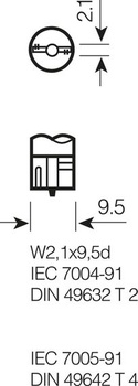 10x žárovky OSRAM 12V 16W W2.1x9.5d směrové světlo brzdové světlo