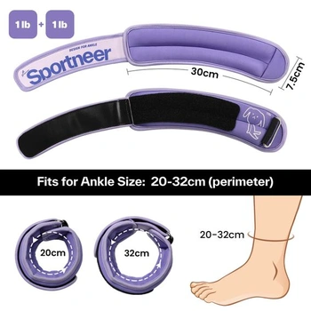 Sportneer zátěžové pouta, pouta na nohy, 2 * 0,23 kg / 2 * 0,45 kg / 2 * 0,9 kg / 2 * 1,36 kg / 2 *