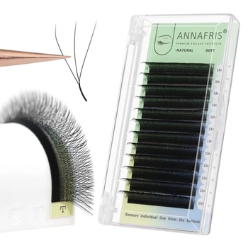 3D W Ready-made Fan Eyelash Lashes C Curl 12mm W Shape Fan…
