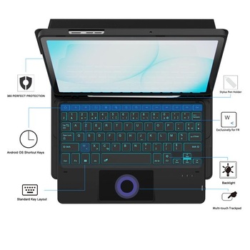 Puzdro s klávesnicou pre Samsung Galaxy Tab A11+/A9+, 11 palcov – 7 farieb s podsvietením,
