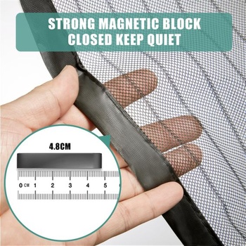 Magnetická sieť proti hmyzu na balkónové dvere, 120x225cm, modernizovaná verzia, čierna magnetická sieť