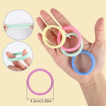100 ks gumiček do vlasů pro dívky, 4,3 cm, barevné elastické gumičky do vlasů