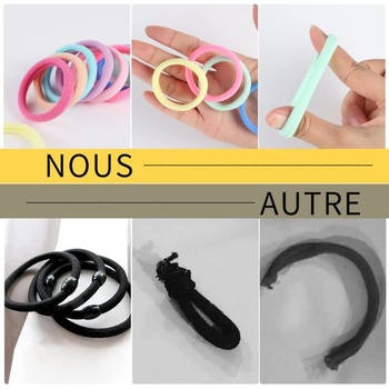 100 ks gumiček do vlasů pro dívky, 4,3 cm, barevné elastické gumičky do vlasů