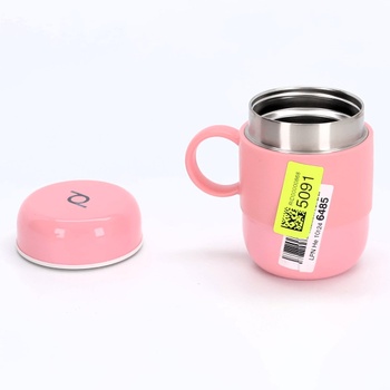 DrinkPod LGB-280P izolovaný hrnček, nerezová oceľ, ružový, 280 ml - 12 cm x 8 cm x 12 cm