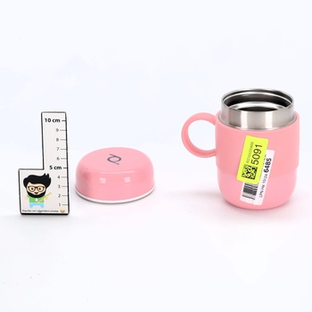 DrinkPod LGB-280P izolovaný hrnček, nerezová oceľ, ružový, 280 ml - 12 cm x 8 cm x 12 cm