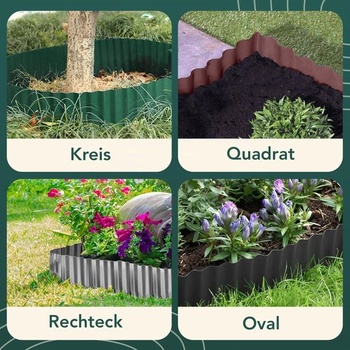 GARDENIX Plastový okraj trávnika 9 m, výška 20 cm - Vlnitý okraj pre kvetinové záhony - Šedý