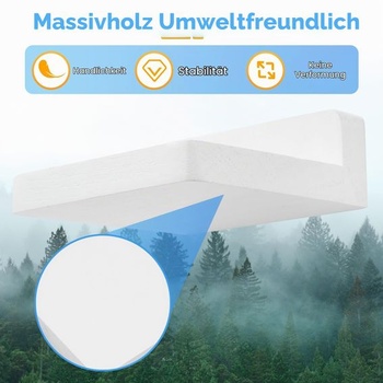PHOENANCEE Malé plovoucí nástěnné police, sada 4 kusů, čtvercové dřevěné police, závěsná mini