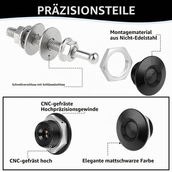 2dielny rýchloupínací čap zámku kapoty, 30mm univerzálny zámok kapoty, tlačidlový klip na nárazník z