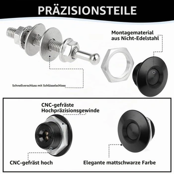 2dílný rychloupínací čep zámku kapoty, 30mm univerzální zámek kapoty, tlačítkový klip na nárazník z