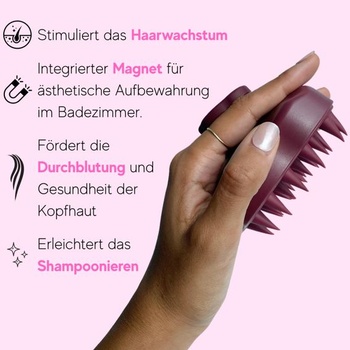 Bellody® Original Scalp Massage Brush, pre masáž a stimuláciu rastu vlasov (1 kus v bordovej červenej