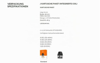 Geekvape J Pod s spirálkou 5ml (neobsahuje nikotin) (1,2 Ohm) 1,2 Ω