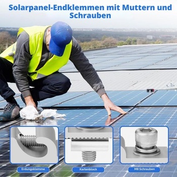 10 zemniacich svoriek pre solárne panely, zemniace svorky pre lišty solárnych modulov