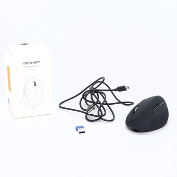 Ergonomická Bluetooth myš TECKNET, dobíjacia bezdrôtová myš s 3 zariadeniami (BT 5.0/3.0 + 2.4G), 6