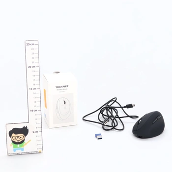 Ergonomická Bluetooth myš TECKNET, dobíjacia bezdrôtová myš s 3 zariadeniami (BT 5.0/3.0 + 2.4G), 6