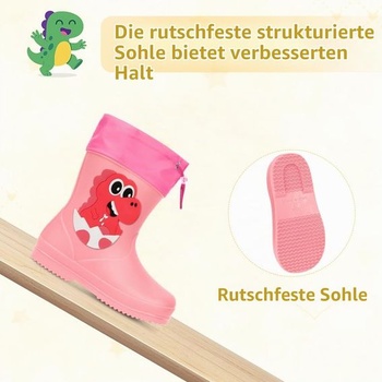 Holínky Aomig, gumové holínky pro děti, protiskluzové holínky, nastavitelná šňůrka, pohodlné