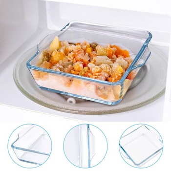 Sklenená zapekacia misa na lasagne, malá sklenená zapekacia misa s objemom 0,5 l, obdĺžniková zapekacia