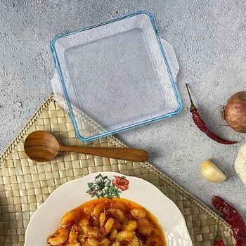 Sklenená zapekacia misa na lasagne, malá sklenená zapekacia misa s objemom 0,5 l, obdĺžniková zapekacia