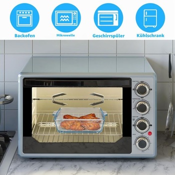 Sklenená zapekacia misa na lasagne, malá sklenená zapekacia misa s objemom 0,5 l, obdĺžniková zapekacia