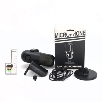 Mikrofón GUEVWES ZTD39, USB, čierny