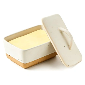 Keramická miska na maslo s vekom, porcelánová miska na…