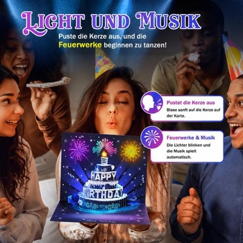 APOTODITO Narodeninové prianie s hudbou a svetlom, vyskakovacie narodeninové prianie, prianie k