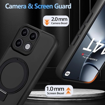 Tawarror 3-v-1 MagStand púzdro na telefón pre Xiaomi 14T Pro, matné priesvitné magnetické ochranné