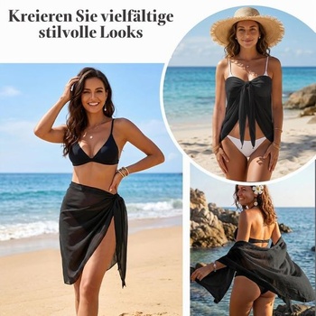 Dámsky plážový zavinovací sarong Aomig, šifónová plážová sukňa so strapcami, sarong, letná šatka,