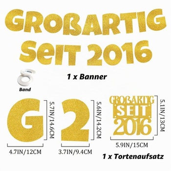 Girlanda k 10. narodeninám pre chlapcov a dievčatá - zlatý banner s dekoráciou k 10. narodeninám,