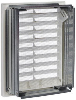 Upmann 50166 Vetracia mriežka, plastová, 15x20mm. Montážny rám a fólia, biela, 150x200mm.