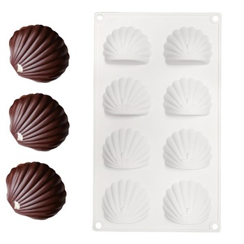 Silikónové formy na pečenie Madeleine s 8 otvormi, nepriľnavá forma na torty Madeleine, forma na