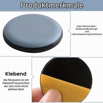 Sada 16 klzákov na nábytok, okrúhle PTFE teflón 30 mm, samolepiace podložky na nábytok pre ľahký