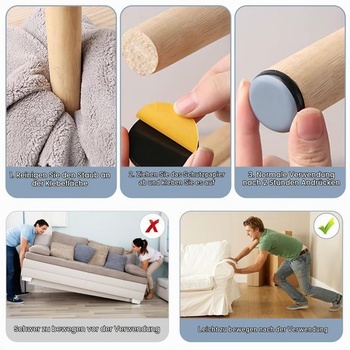 Sada 16 klzákov na nábytok, okrúhle PTFE teflón 30 mm, samolepiace podložky na nábytok pre ľahký
