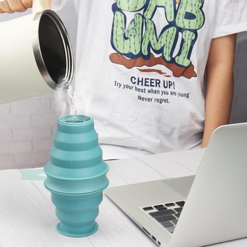 Skladacia silikónová fľaša na vodu s objemom 500 ml, 2 kusy